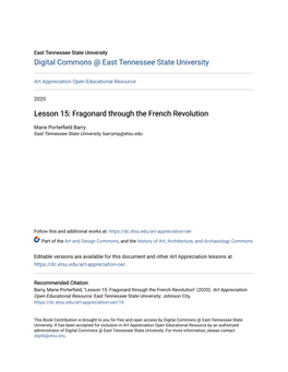 Lesson 15: Fragonard Through the French Revolution