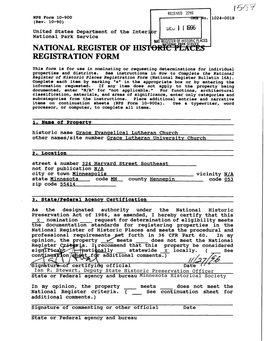 NATIONAL REGISTER of Fflstor^ REGISTRATION FORM