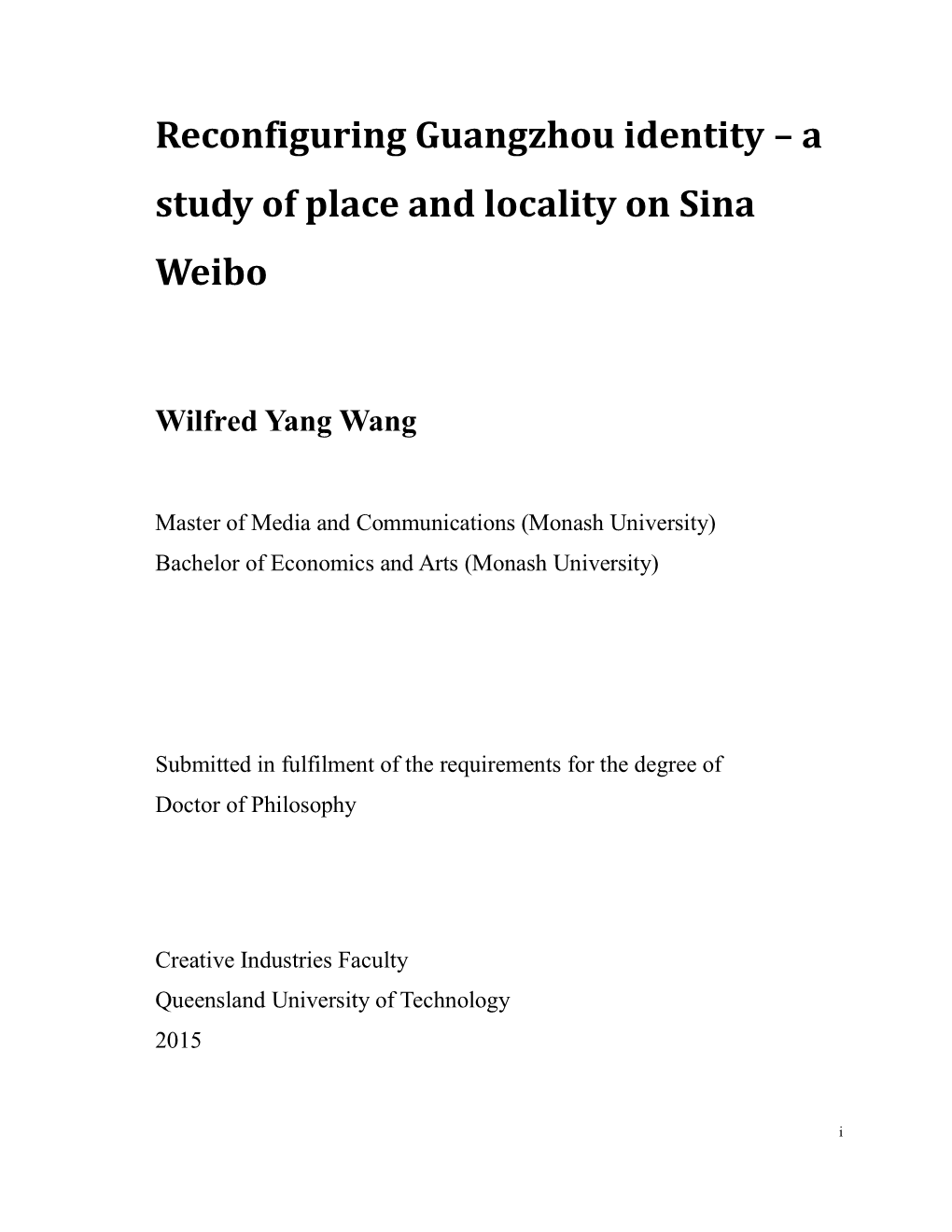 Reconfiguring Guangzhou Identity – a Study of Place and Locality on Sina Weibo