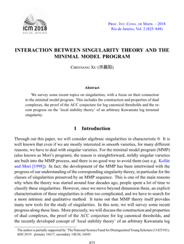 Interaction Between Singularity Theory and the Minimal Model Program
