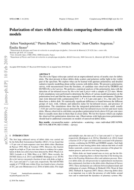 Polarization of Stars with Debris Disks: Comparing Observations with Models