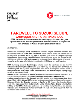 Farewell to Suzuki Seijun