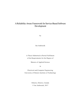 A Reliability-Aware Framework for Service-Based Software Development