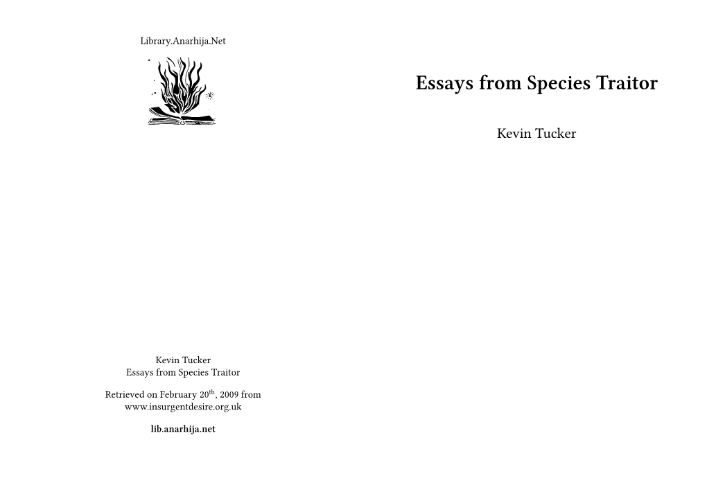 Essays from Species Traitor