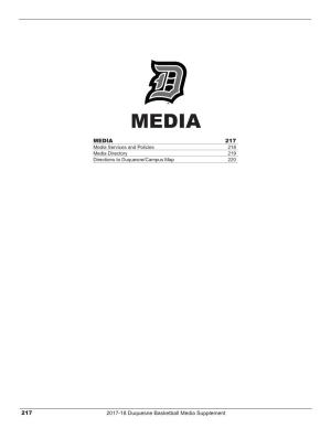 2017-18 Duquesne Basketball Media Supplement 217 MEDIA