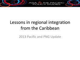 Lessons in Regional Integration from the Caribbean