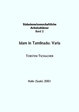 Islam in Tamilnadu: Varia