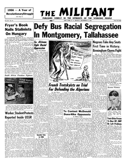 Defy Bus Racial Segregation in Montgomery