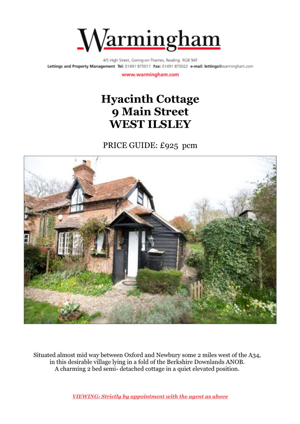 Hyacinth Cottage 9 Main Street WEST ILSLEY