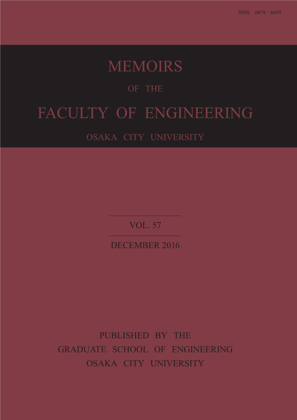 Memoirs Faculty of Engineering