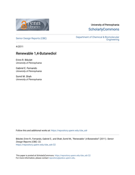 Renewable 1,4-Butanediol