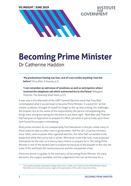 Becoming Prime Minister Dr Catherine Haddon