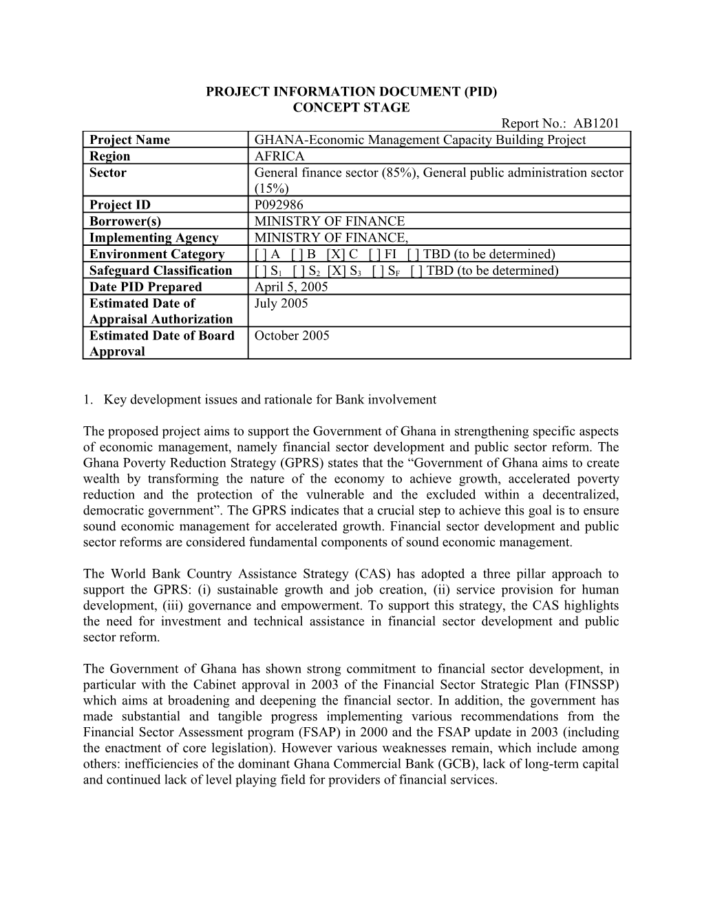 Project Information Document (Pid) s37