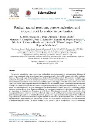 Radical-Radical Reactions, Pyrene Nucleation, and Incipient Soot