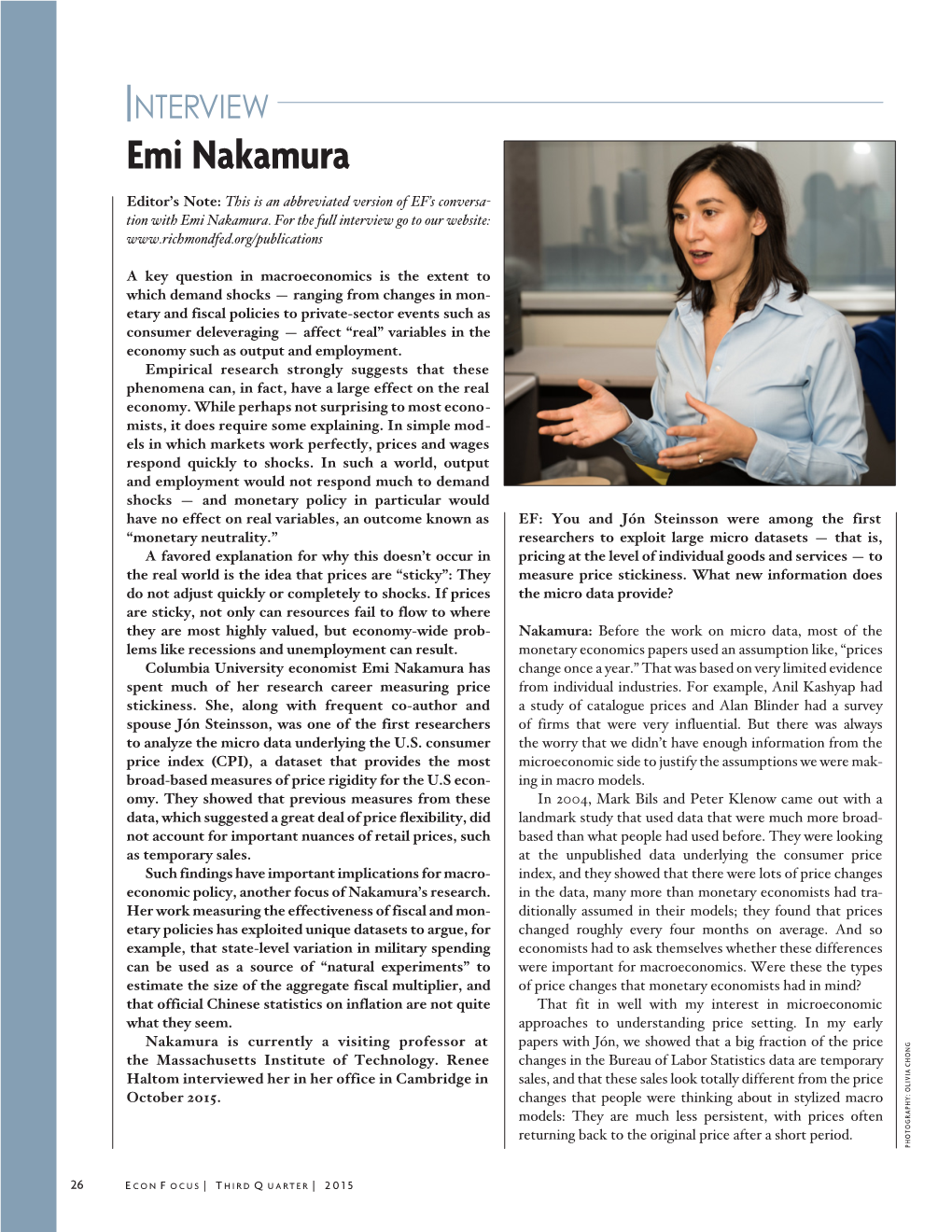 Interview, Emi Nakamura