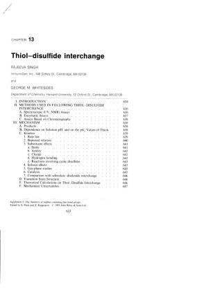 Thiol-Disulfideinterchange