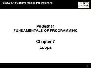 Chapter 7 Loops