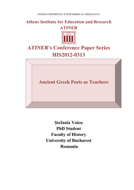 ATINER's Conference Paper Series HIS2012-0313