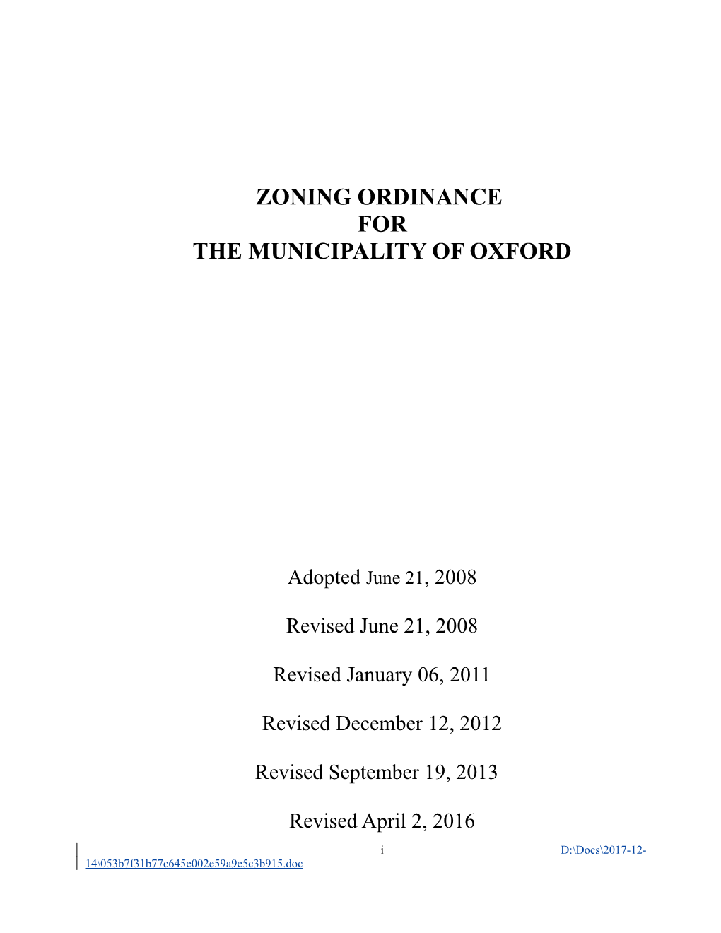 Zoning Ordinance s1