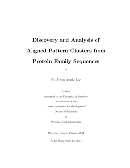 Discovery and Analysis of Aligned Pattern Clusters from Protein Family Sequences