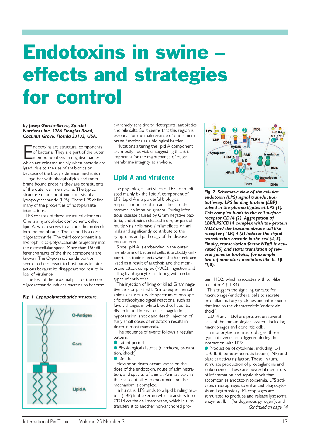 Endotoxins in Swine – Effects and Strategies for Control