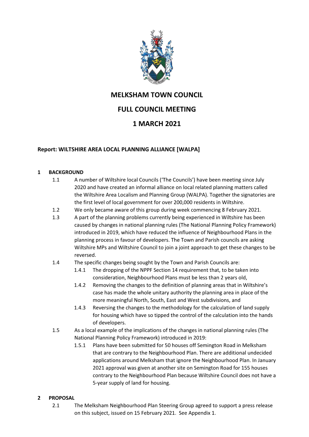 Wiltshire Area Localism and Planning Alliance (WALPA)