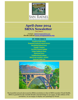 April-June 2014 SRNA Newsletter Vol 3, Issue 2