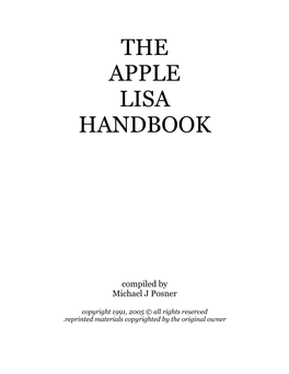 The Apple Lisa Handbook