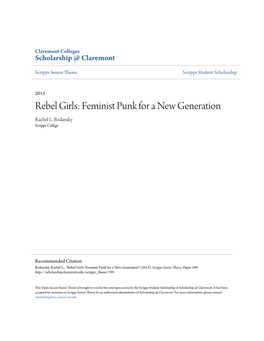 Rebel Girls: Feminist Punk for a New Generation Rachel L