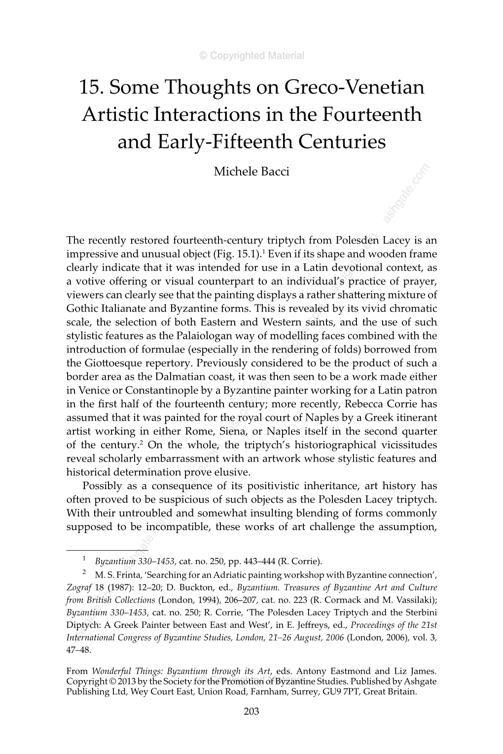 15. Some Thoughts on Greco-Venetian Artistic Interactions in the Fourteenth and Early-Fifteenth Centuries