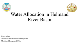 Water Allocation in Helmand River Basin