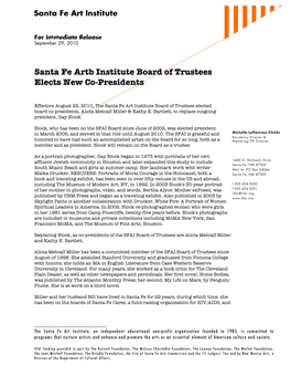 Santa Fe Artb Institute Board of Trustees Elects New Co-Presidents