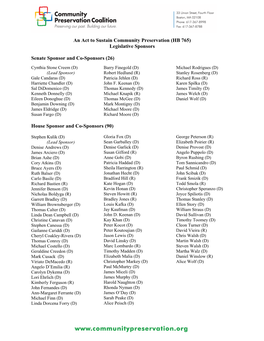 Legislative Sponsors for the 2011
