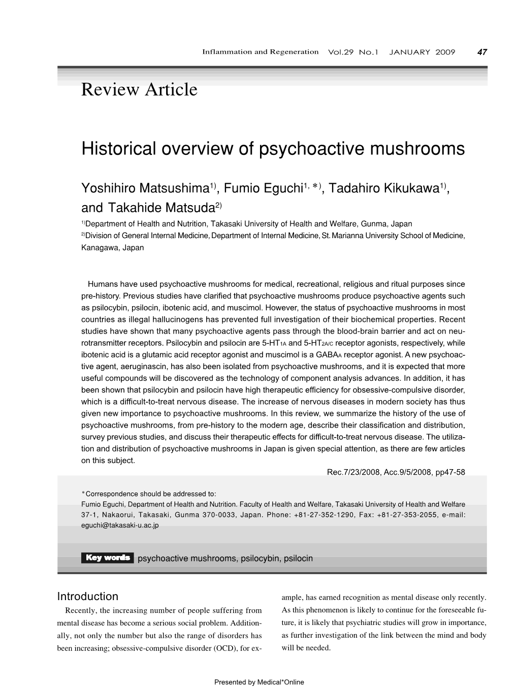 Historical Overview of Psychoactive Mushrooms