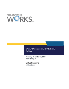 December 2020 Board Briefing Book