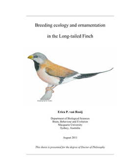 Breeding Ecology and Ornamentation in the Long-Tailed Finch