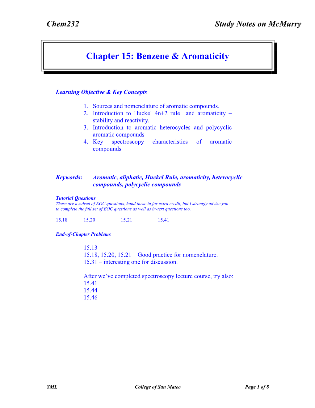 Benzene & Aromaticity