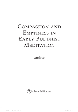 Compassion and Emptiness in Early Buddhist Meditation