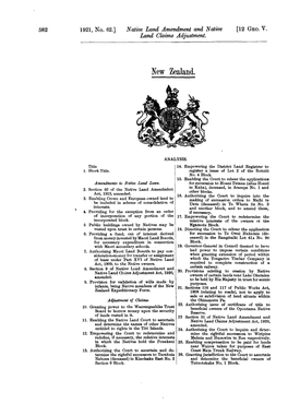 12 GEO V 1921 No 62 Native Land Amendment and Native Land