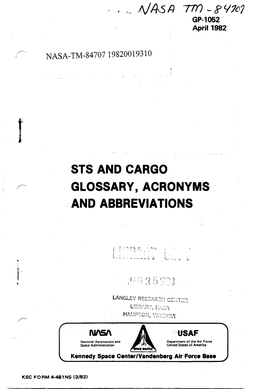 Sts and Cargo , F- Glossary,Acronyms •And Abbreviations