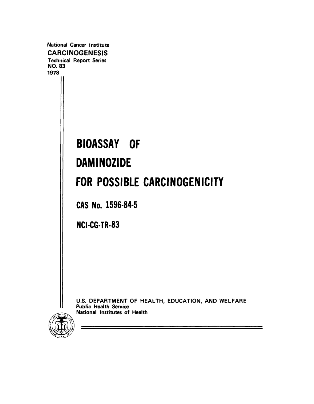 Daminozide for Possible Carcinogen Icity