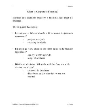 What Is Corporate Finance? Includes Any Decisions Made by a Business