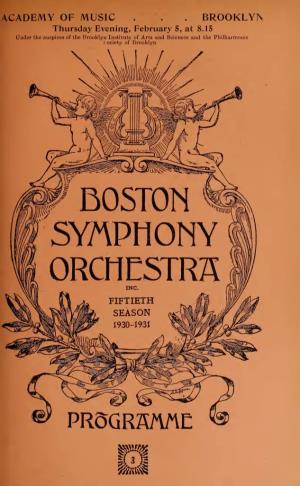 Boston Symphony Orchestra Concert Programs, Season 50,1930