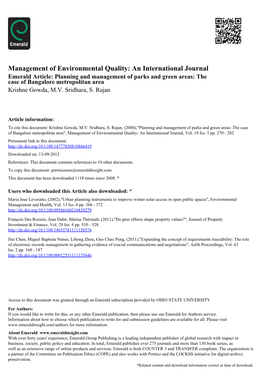 Management of Environmental Quality: an International Journal