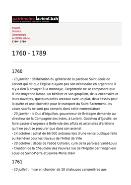 Patrimoine De Lorient: 1760