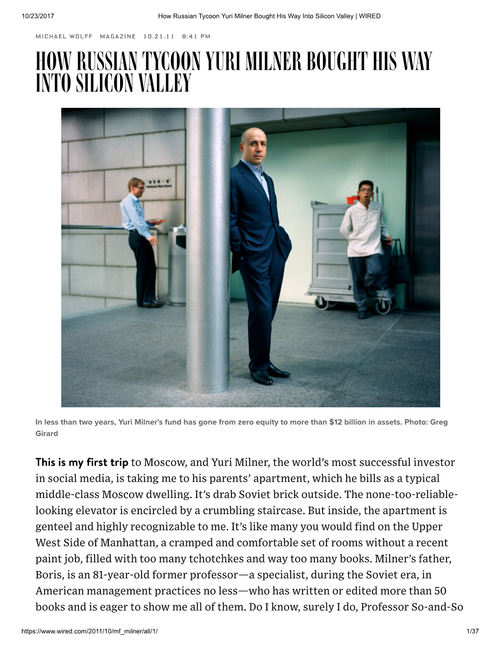 How Russian Tycoon Yuri Milner Bought His Way Into Silicon Valley | WIRED