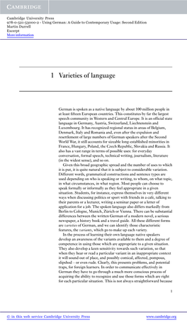 1 Varieties of Language