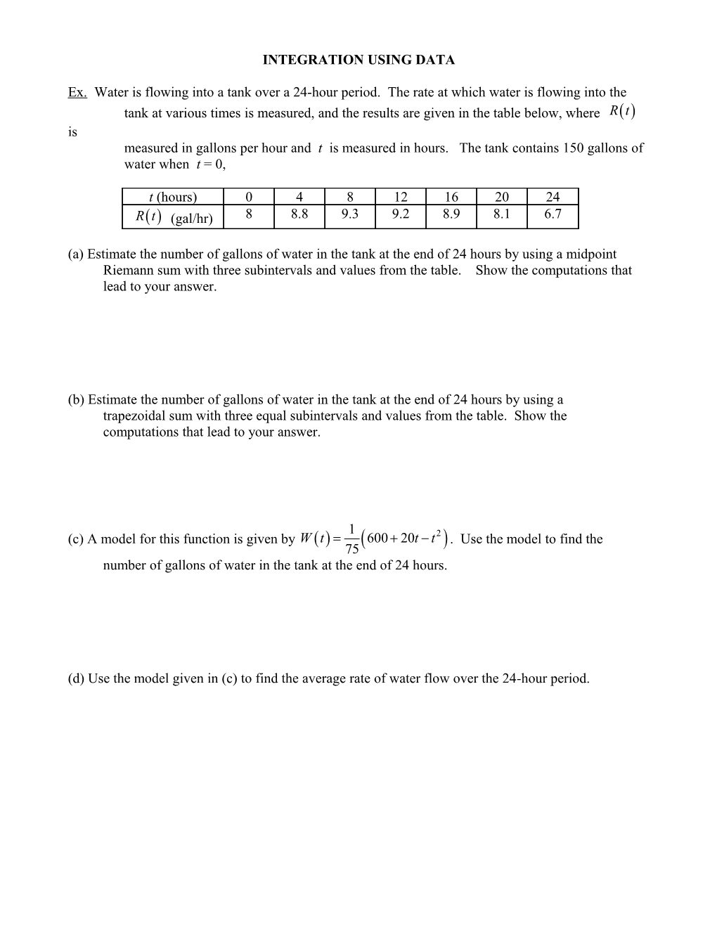 Integration Using Data