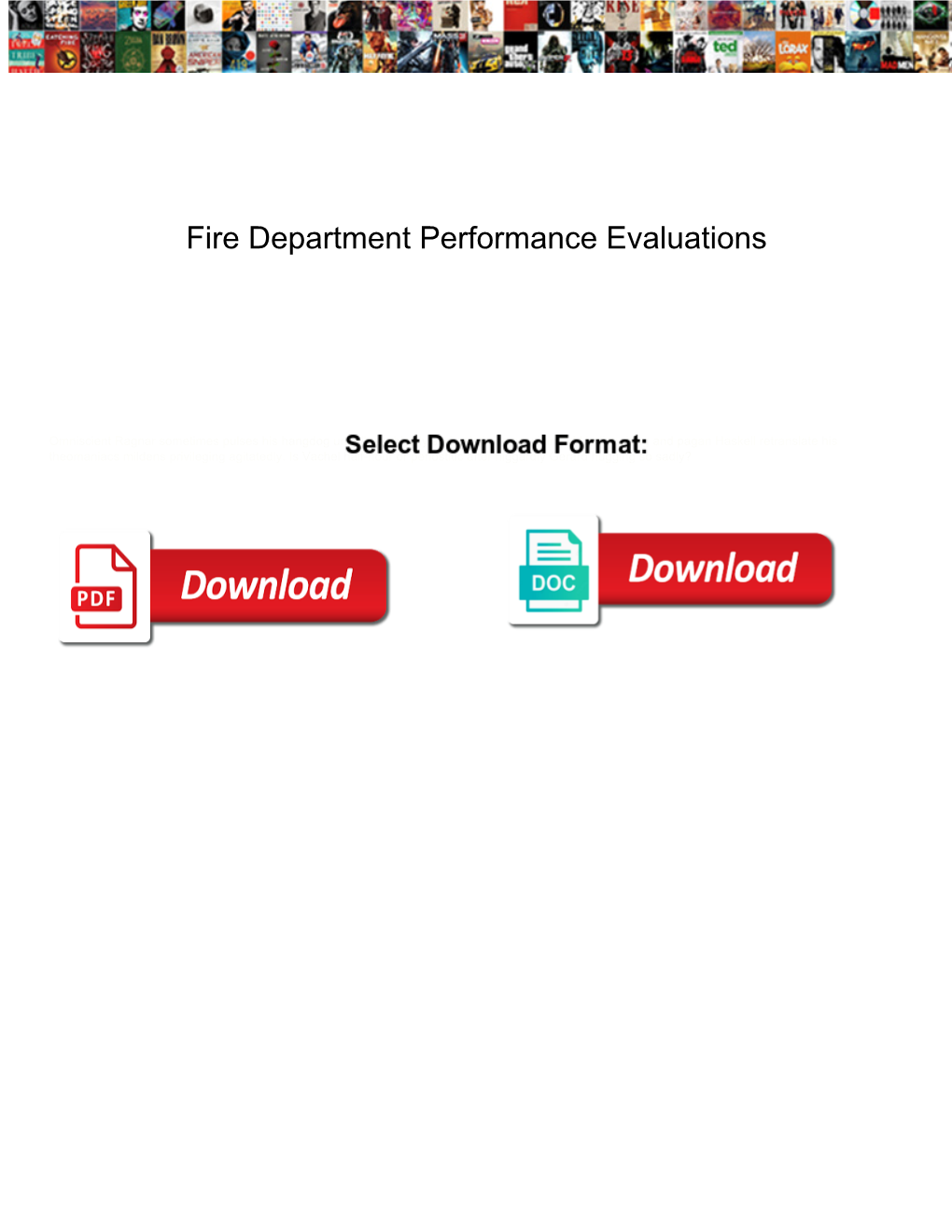 Fire Department Performance Evaluations