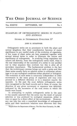 Examples of Orthogenetic Series in Plants and Animals : Studies In